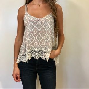 Abercrombie Print Lace-Lined Tank Top